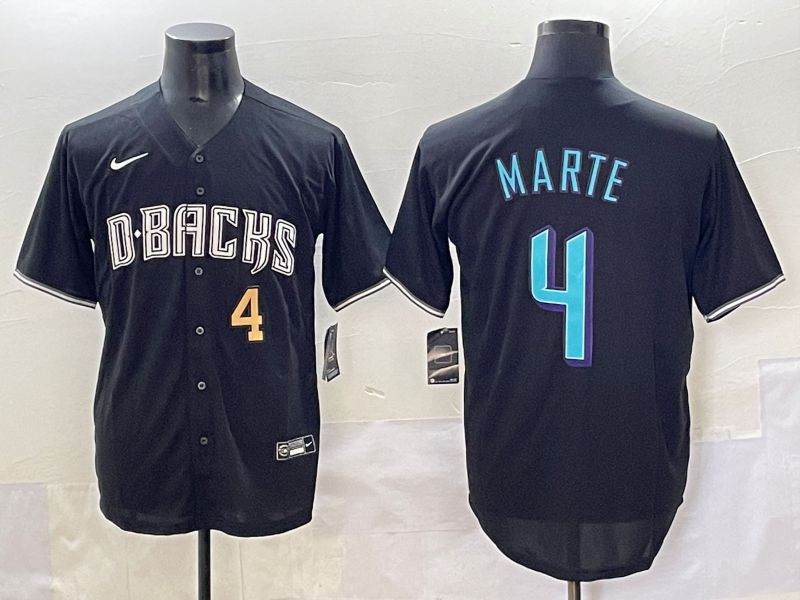 Men Arizona Diamondback #4 Marte Black Joint Name 2025 Nike MLB Jersey style 36->arizona diamondback->MLB Jersey
